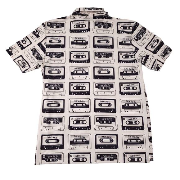 Swing Juice Collection Cassette Tape Hip Hope Golf Polo Shirt White Black Large - Picture 8 of 8